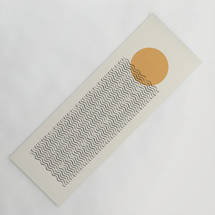 Ocean wave gold sunrise - mid century style Yoga Mat Gallery Image 1