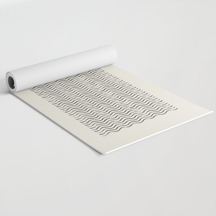 Ocean wave gold sunrise - mid century style Yoga Mat Gallery Image 2