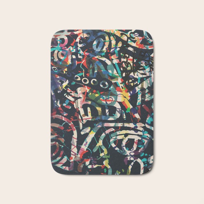 Graffiti Abstract Art Spray Paint Bath Mat Gallery Image 1