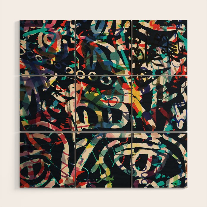 Graffiti Abstract Art Spray Paint Wood Wall Art Gallery Image 1