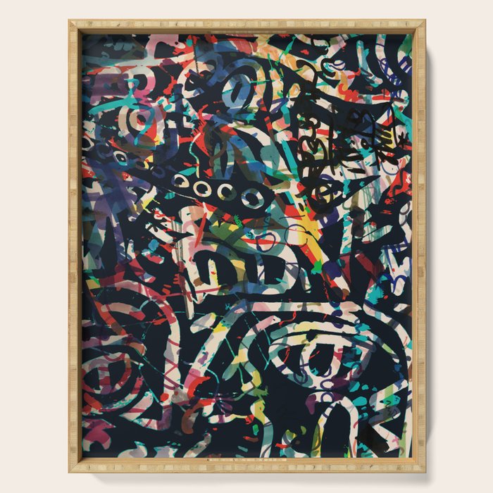 Graffiti Abstract Art Spray Paint Serving Tray Gallery Image 1