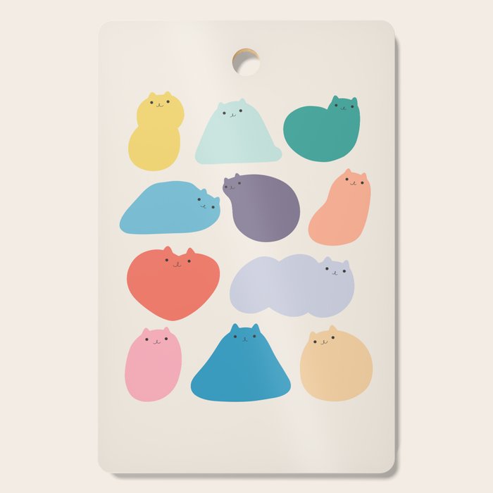 Cat Landscape 168 - Colourful Cats Cutting Board Gallery Image 1