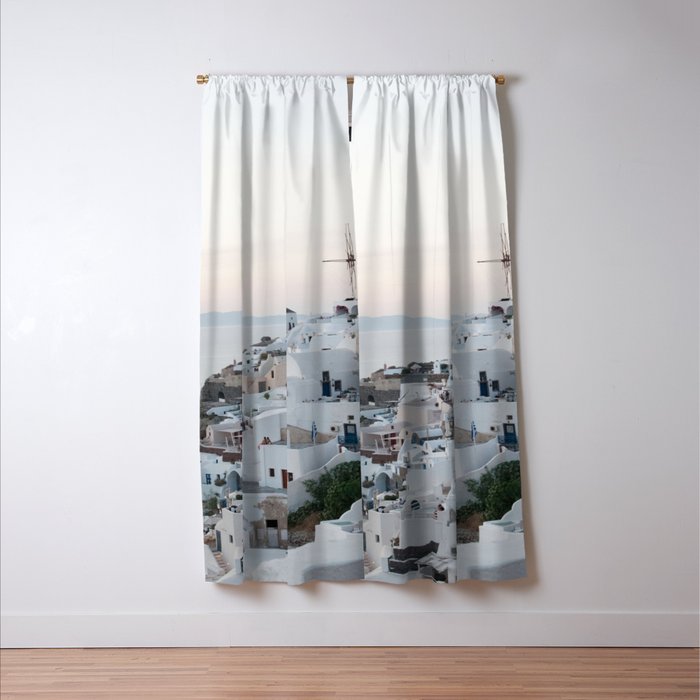 Santorini Sunset Bliss #1 #wall #art #society6 Window Curtain Gallery Image 3