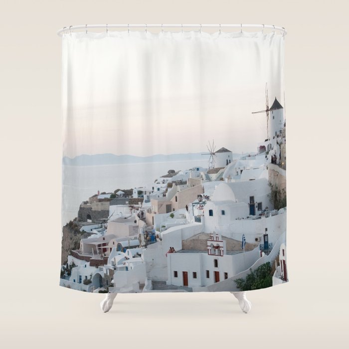 Santorini Sunset Bliss #1 #wall #art #society6 Shower Curtain Gallery Image 1