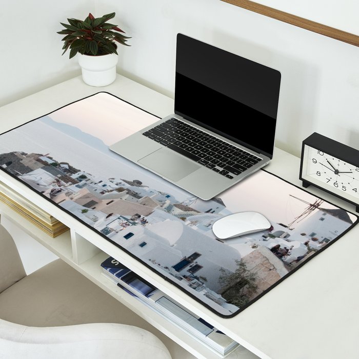 Santorini Sunset Bliss #1 #wall #art #society6 Desk Mat Gallery Image 2