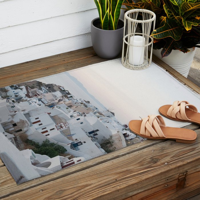 Santorini Sunset Bliss #1 #wall #art #society6 Outdoor Rug Gallery Image 2
