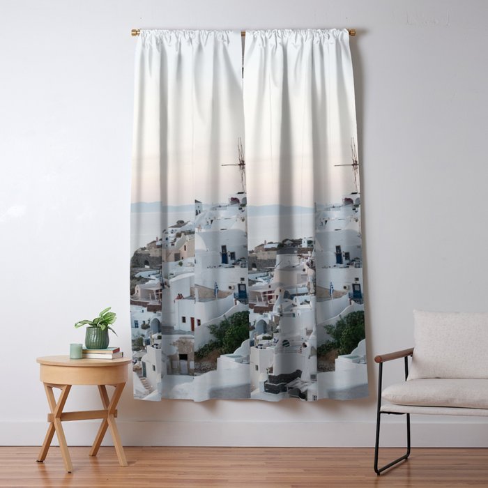 Santorini Sunset Bliss #1 #wall #art #society6 Window Curtain Gallery Image 5