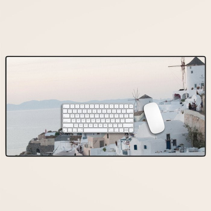 Santorini Sunset Bliss #1 #wall #art #society6 Desk Mat Gallery Image 1