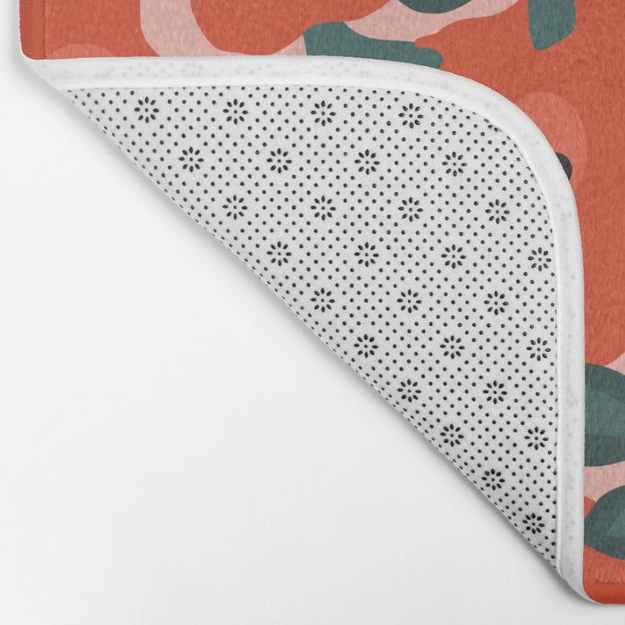 Charming vintage orange poppies flower bed Bath Mat Gallery Image 2