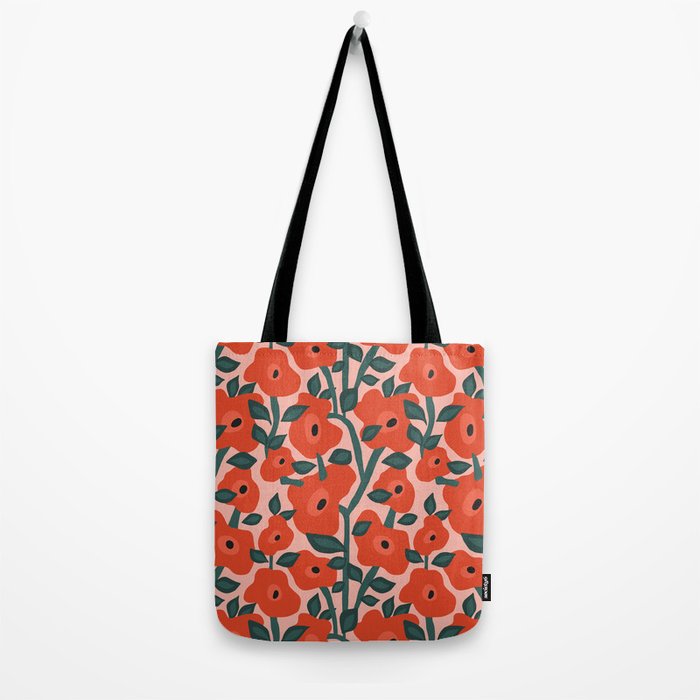 Charming vintage orange poppies flower bed Tote Bag Gallery Image 2
