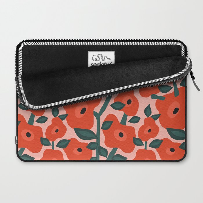 Charming vintage orange poppies flower bed Laptop Sleeve Gallery Image 2