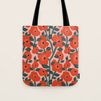 Charming vintage orange poppies flower bed Tote Bag Gallery Image 1
