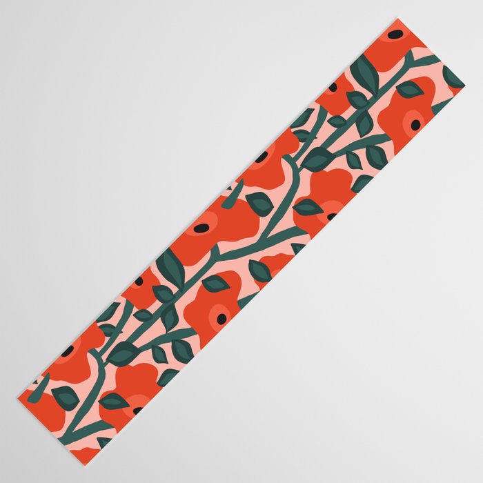 Charming vintage orange poppies flower bed Table Runner Gallery Image 3