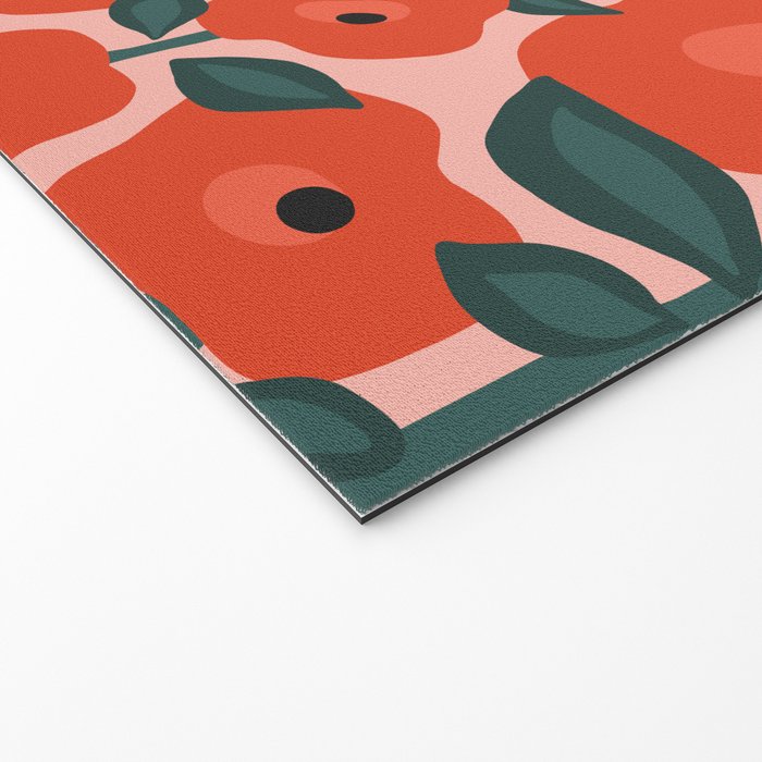 Charming vintage orange poppies flower bed Welcome Mat Gallery Image 2