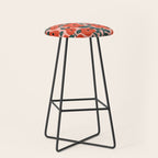 Charming vintage orange poppies flower bed Stool Gallery Image 1