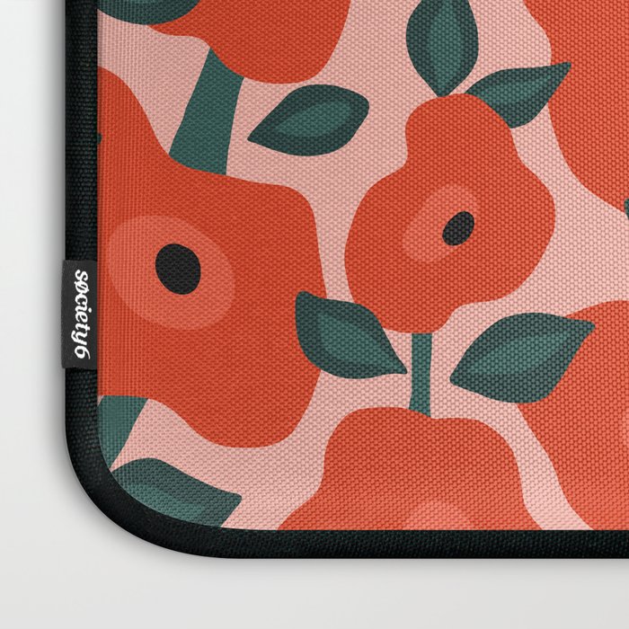Charming vintage orange poppies flower bed Laptop Sleeve Gallery Image 3