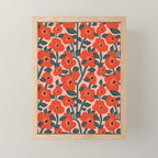 Charming vintage orange poppies flower bed Mini Art Print Gallery Image 1