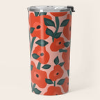 Charming vintage orange poppies flower bed Travel Mug Gallery Image 2