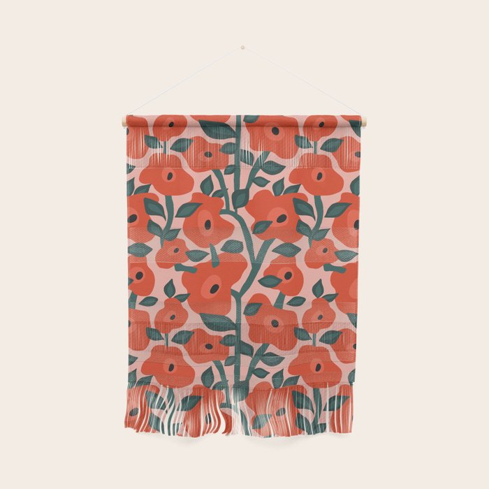 Charming vintage orange poppies flower bed Wall Hanging Gallery Image 1