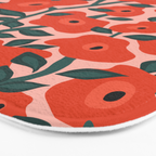 Charming vintage orange poppies flower bed Bath Mat Gallery Image 3