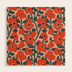 Charming vintage orange poppies flower bed Wood Wall Art Gallery Image 1