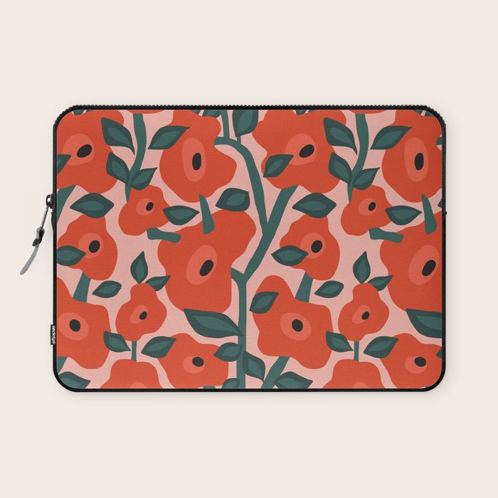 Charming vintage orange poppies flower bed Laptop Sleeve Gallery Image 1