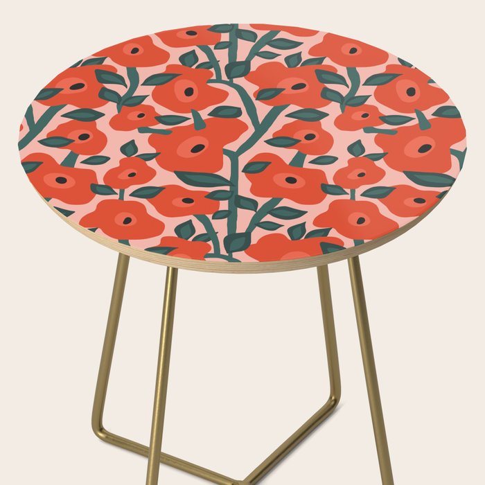 Charming vintage orange poppies flower bed Side Table Gallery Image 2
