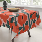 Charming vintage orange poppies flower bed Tablecloth Gallery Image 3