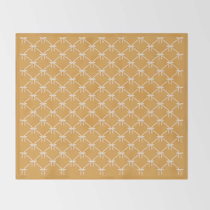Bows & Ribbons Pattern XIX Peach Orange Throw Blanket Gallery Image 2