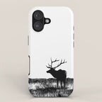 Elk Silhouette  Black and White  iPhone Case Gallery Image 1