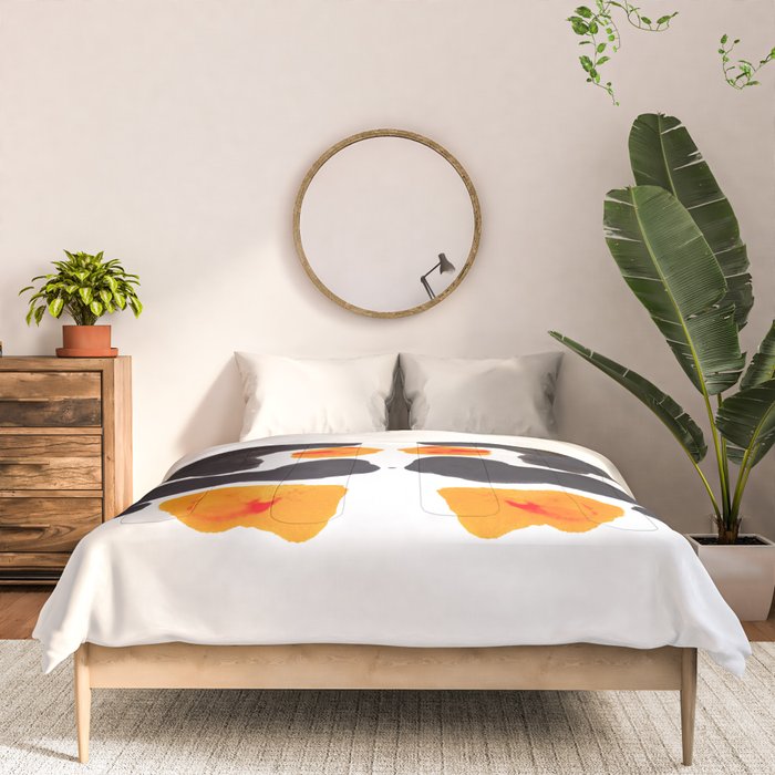 Orange & Black Inkblot Rorschach Diagram Comforter Gallery Image 3