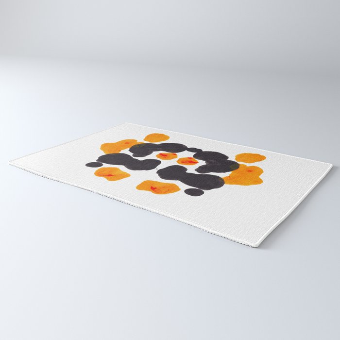 Orange & Black Inkblot Rorschach Diagram Rug Gallery Image 3