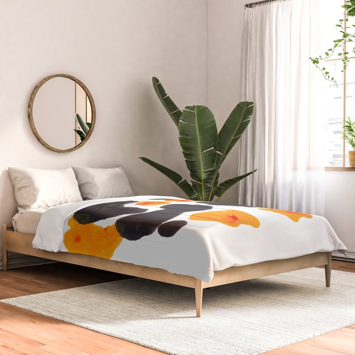 Orange & Black Inkblot Rorschach Diagram Comforter Gallery Image 2