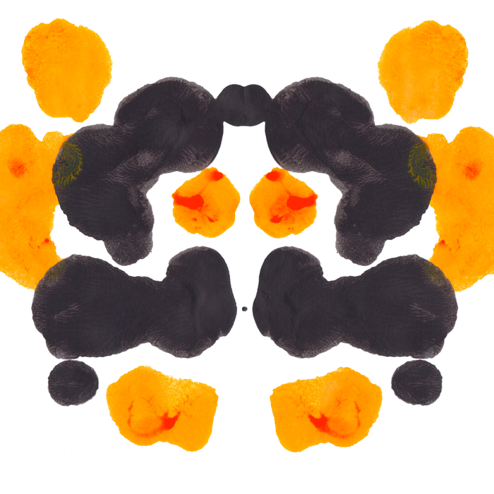 Orange & Black Inkblot Rorschach Diagram Coffee Mug Gallery Image 2