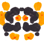 Orange & Black Inkblot Rorschach Diagram Coffee Mug Gallery Image 2