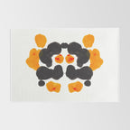 Orange & Black Inkblot Rorschach Diagram Rug Gallery Image 2