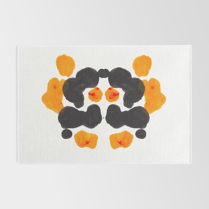 Orange & Black Inkblot Rorschach Diagram Rug Gallery Image 2