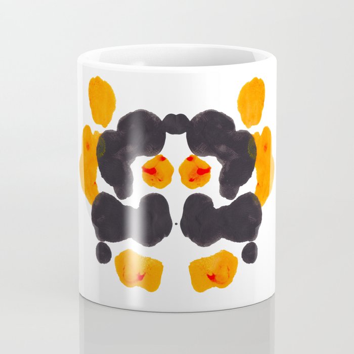 Orange & Black Inkblot Rorschach Diagram Coffee Mug Gallery Image 4