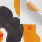 Orange & Black Inkblot Rorschach Diagram Wall Tapestry Gallery Image 3