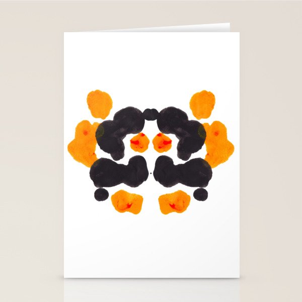Orange & Black Inkblot Rorschach Diagram Stationery Card Gallery Image 2