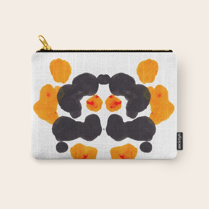 Orange & Black Inkblot Rorschach Diagram Carry All Pouch Gallery Image 1