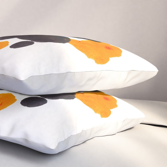 Orange & Black Inkblot Rorschach Diagram Pillow Sham Gallery Image 3