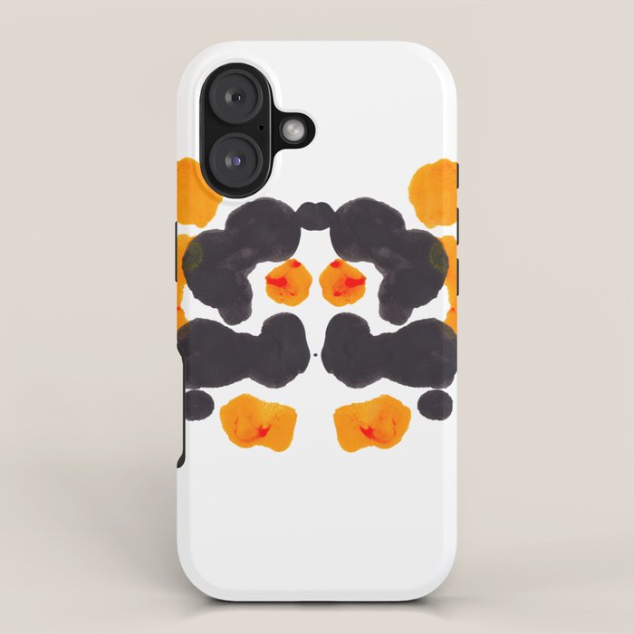 Orange & Black Inkblot Rorschach Diagram iPhone Case Gallery Image 1