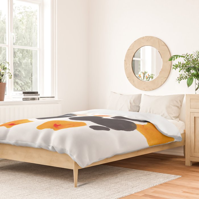 Orange & Black Inkblot Rorschach Diagram Duvet Cover Gallery Image 2