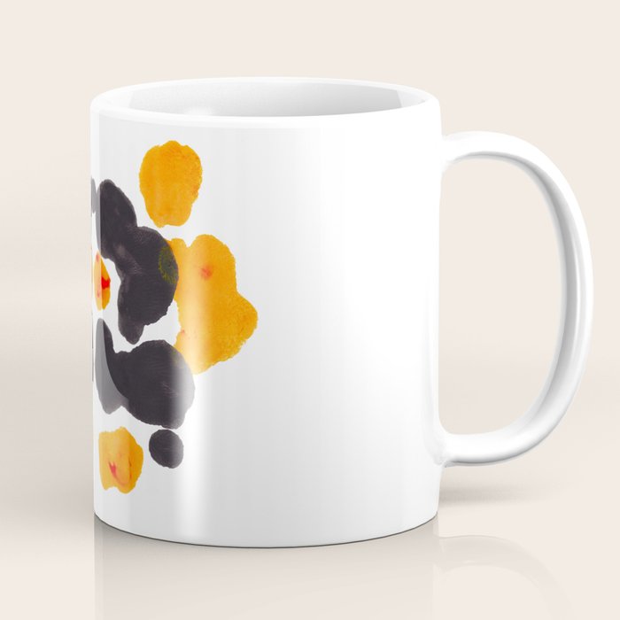 Orange & Black Inkblot Rorschach Diagram Coffee Mug Gallery Image 1