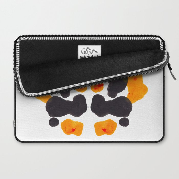 Orange & Black Inkblot Rorschach Diagram Laptop Sleeve Gallery Image 2