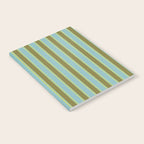 Rough Stripes Vertical Pattern in Olive Green Arctic Blue and Chartreuse Notebook Gallery Image 2