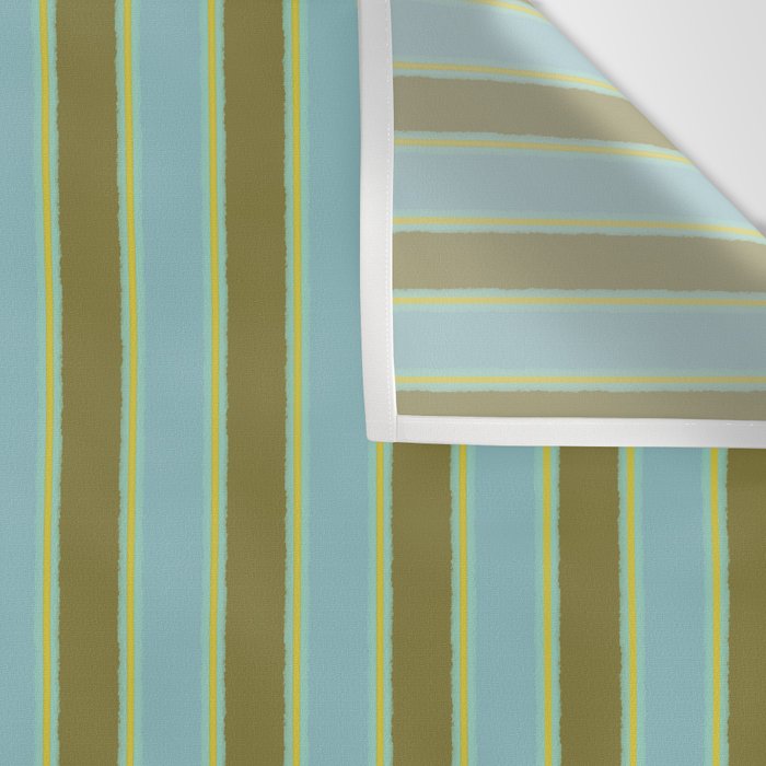Rough Stripes Vertical Pattern in Olive Green Arctic Blue and Chartreuse Wall Tapestry Gallery Image 3