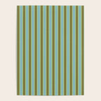 Rough Stripes Vertical Pattern in Olive Green Arctic Blue and Chartreuse Poster Gallery Image 4