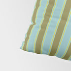 Rough Stripes Vertical Pattern in Olive Green Arctic Blue and Chartreuse Pillow Sham Gallery Image 4